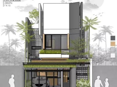 3D Model Modern Minimalist White House Contemporary Style 3D model