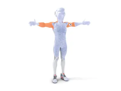 Athletic Male D Character Model Rigged and Animated Low-poly 3D model