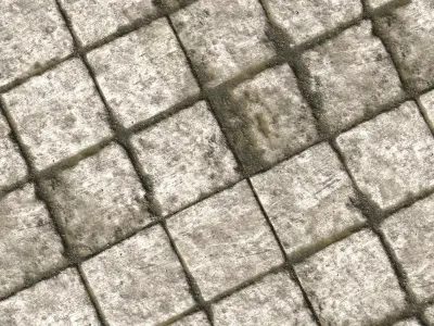 Old stone floor plates seamless PBR 2 3D model