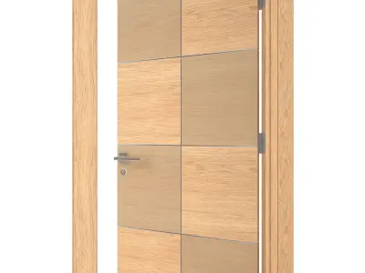 Door-073 modern wooden door 3D model
