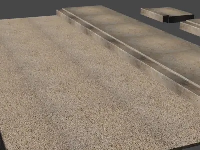 road and sidewalk high detailed Low-poly 3D model