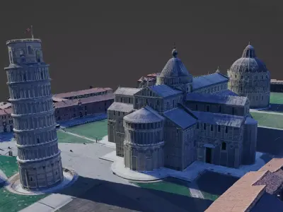 Piazza dei Miracoli Pisa Unpolished  3D Scan Single Material 3D model