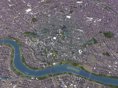 Shenyang - 3D City Model Low-poly 3D model