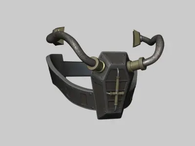 Steampunk Coffin Mask - SciFi Character Design Low-poly 3D model