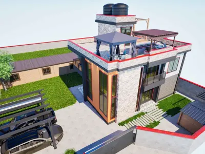 Villa Exterior And Interior 3D model