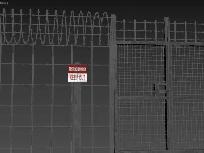 Barbed wire set 3D model