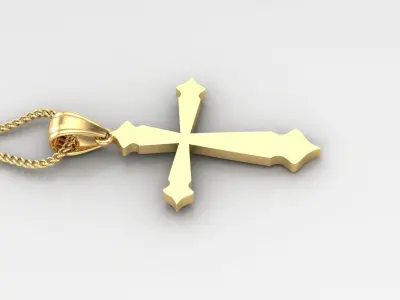 Light Gold 18K Cross Pendant 2CP012 3D print model