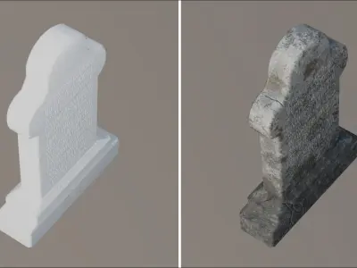 Old Dirty Scary Tombstone cemetery tomb Low-poly 3D model