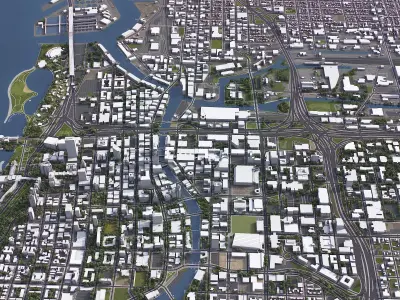 Milwaukee - 3D City Model Low-poly 3D model