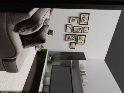 LIVING ROOM  and KITCHEN  Free 3D model