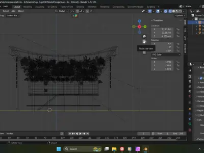 Tongkonan House Indonesian Torajan Traditional House in Sulawesi Low-poly 3D model