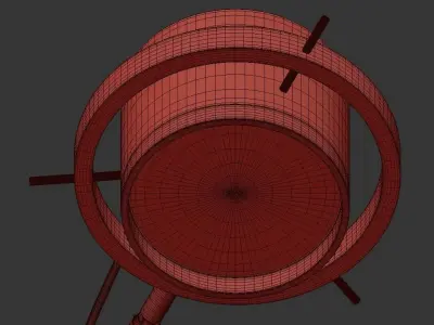 5 Head chandelier with five lights gold 3D model