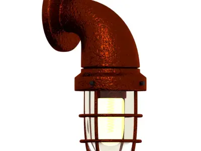 INDUSTVILLE industrial outdoor wall light in rust 3D model