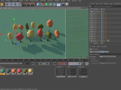 Cartoon Fluid Trees Pack  Low-poly 3D model