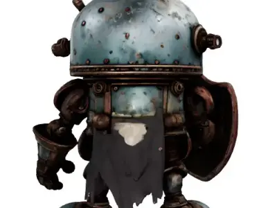 Steampunk Battle Bot  Low-poly 3D model