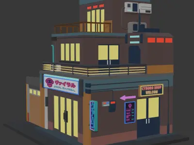 Low Poly 3D Model House Free low-poly 3D model