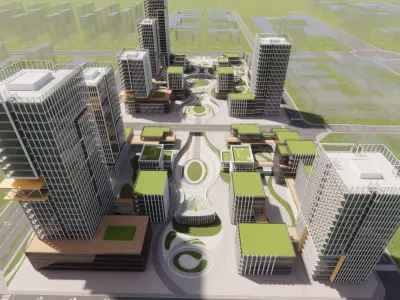 Modern City Block -A4 3D model