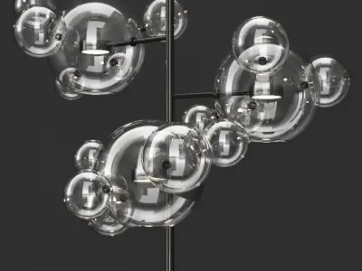 Giopato and Coombes floor lamp BOLLE 18 bubble Clearblack 3D model