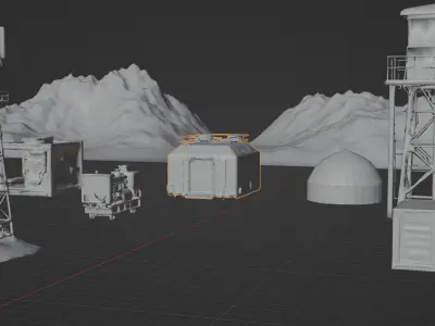 Arctic Research Outpost Kit  7 Game-Ready Assets FBX GLB BLEND Low-poly 3D model