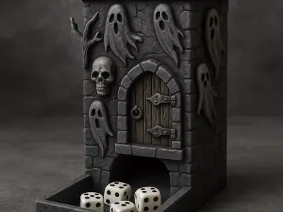 Gothic Haunted Dice Tower 3D print model
