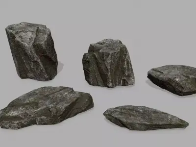 Rock Set Low-poly 3D model order