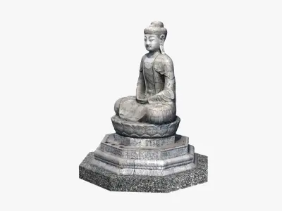 Buddha water fountain Low-poly 3D model