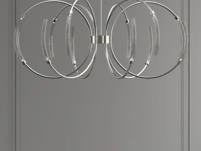 hook 1 two modern chandeliers hanging 3D model