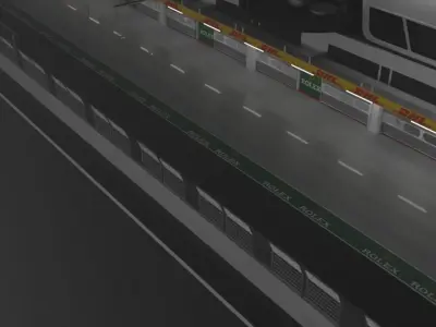 F1 Pitlane Low-poly 3D model