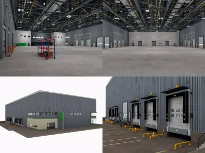 Warehouse Logistic 11 interior and exterior 3D model