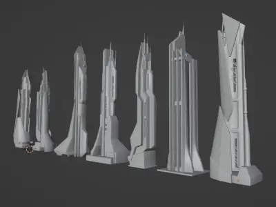 CITY SCI FI FUTURE  Low-poly 3D model