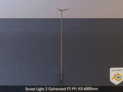 Street Light 2 Galvanized F3 M1 K0 6000mm Low-poly 3D model