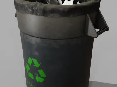 recycle bin Low-poly 3D model shop