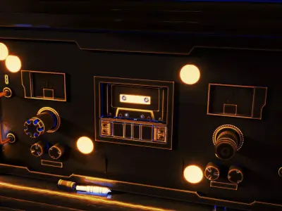 Radio Tape from space Low-poly 3D model