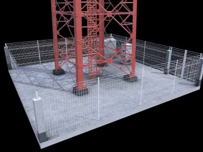 Tower Signal Telecommunication Bts Provider Low-poly 3D model