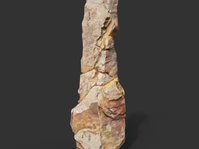 Yellow Vertical Rock Modular 221120 - Ultra HD 16K Texture Low-poly 3D model