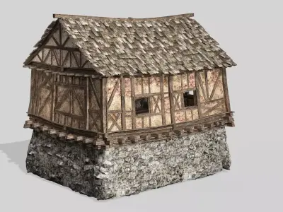 Thatch Hut House 09 For Games and Films 3D Model Low-poly 3D model