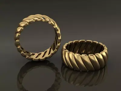 Ribbed Multi Vertical Tilt Line Band Mix Size 3D print model