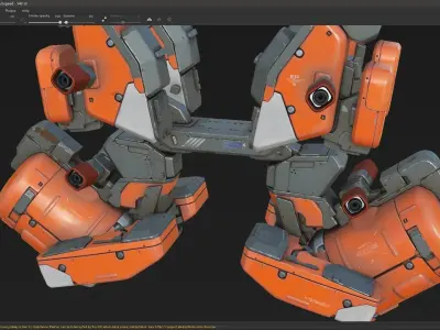 scifi-model540 orange robot 3D model