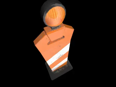 Traffic cone Low-poly 3D model 14