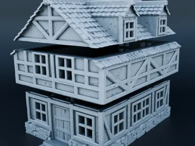 Medieval house 3D print model