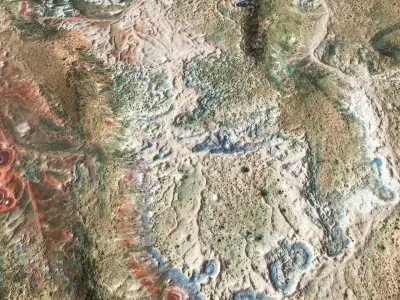 Desert Terrain Alien Planet Surface  Relief Landscape PBR 12 Low-poly 3D model