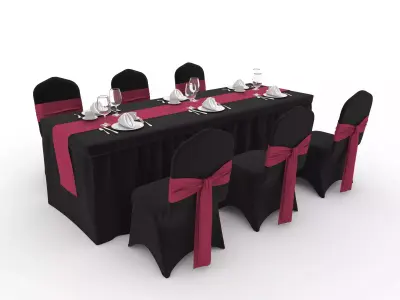 Collection Banquet Table and Chair 40 3D Model Pack
