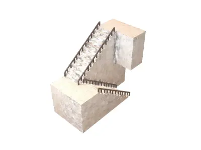 Stairs V1 002 Low-poly 3D model