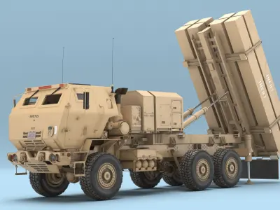  Tactical Air Defense Launcher Vehicle Sand Simplified 
