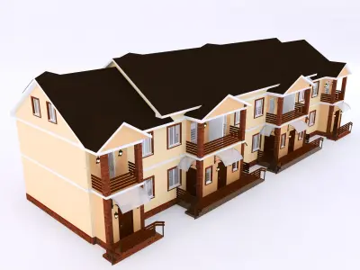 modern townhouse 3 3D model
