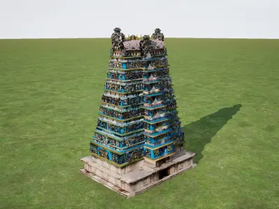 Meenakshi Temple Low-poly 3D model