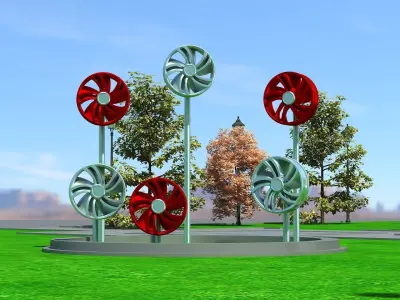 statue sculptures bronze street urban city metal sculpture 3D model 6