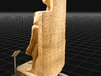 Real Scan Statue of Amenhotep iii with god Sobek 3D model