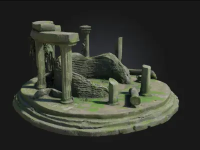 Ancient Ruins Circle  Echoes of a Lost Civilization 3D model