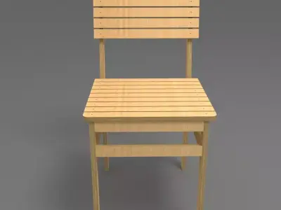 plywood simple chair 3D model